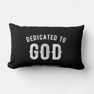 COUSSIN RECTANGLE DÉDIÉ À DIEU PERSONNALISABLE COOL TEXTE BLANC