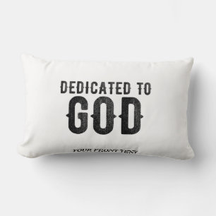 COUSSIN RECTANGLE DÉDIÉ À DIEU PERSONNALISABLE COOL TEXTE NOIR