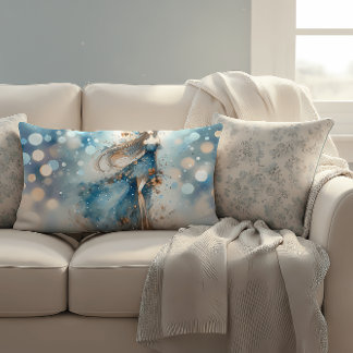 Coussin Rectangle Déesse Imaginaire Ethérée dans un rêve d'aquarelle