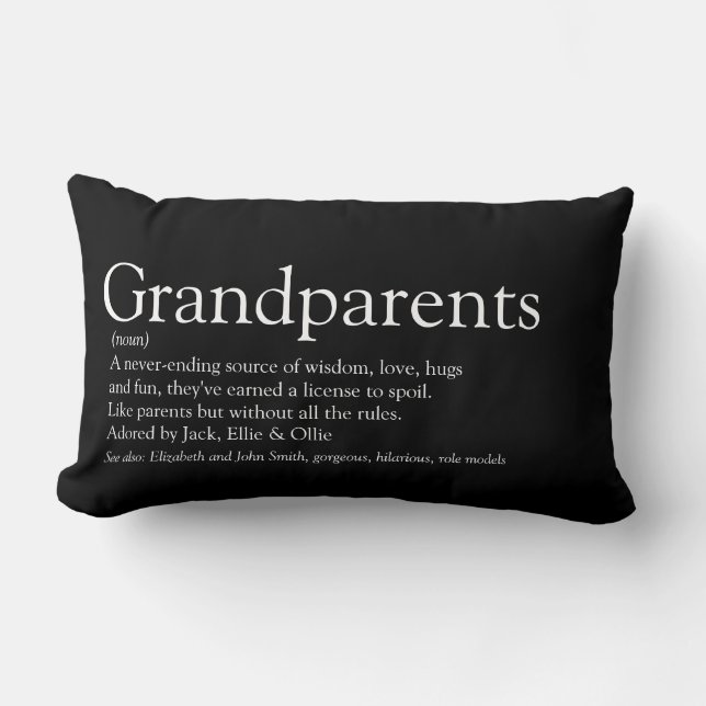 Coussin Rectangle Définition des meilleurs grands-parents au monde F (Recto)
