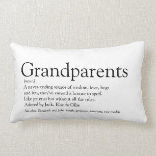 Coussin Rectangle Définition Grands-parents Noir et Blanc Amusant