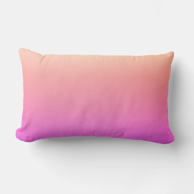 Coussin Rectangle Dégradé coloré rose pêche et violet qui s'estompe (Recto)