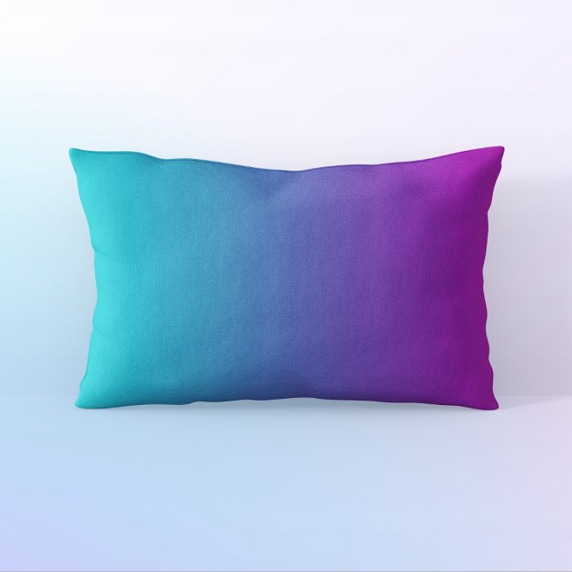 Coussin Rectangle Dégradé de bleu turquoise violet (Créateur téléchargé)
