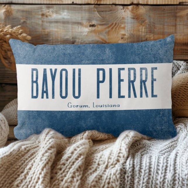 Coussin Rectangle Denim Look Bayou Pierre Louisiana State (Créateur téléchargé)