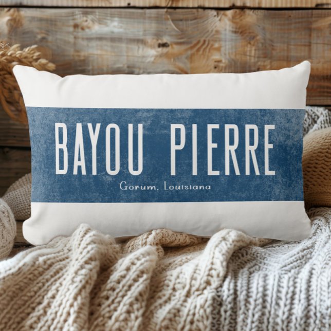 Coussin Rectangle Denim Look Bayou Pierre Louisiana State (Créateur téléchargé)