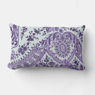 Coussin Rectangle Dentelle florale violette