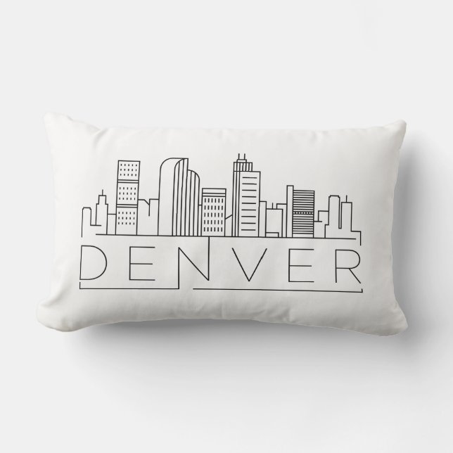 Coussin Rectangle Denver, Colorado Skyline (Recto)