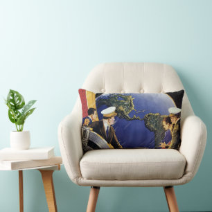 Coussin Rectangle Des astronautes de science-fiction vintages orbite
