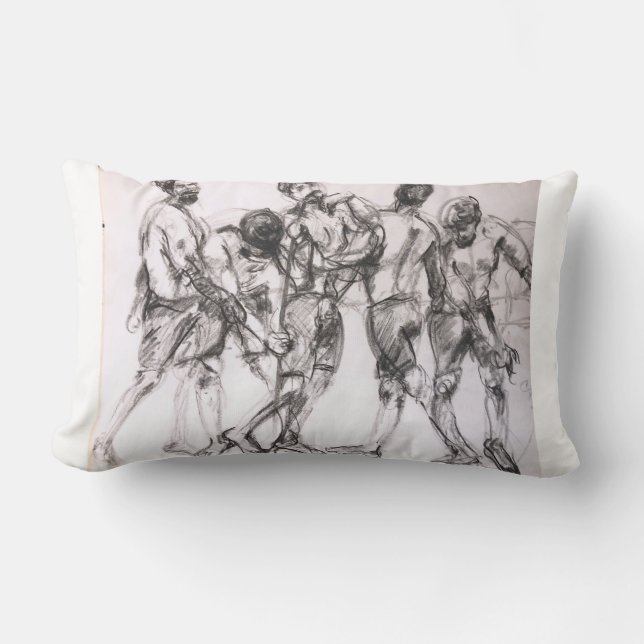 Coussin Rectangle des hommes dansant (Recto)
