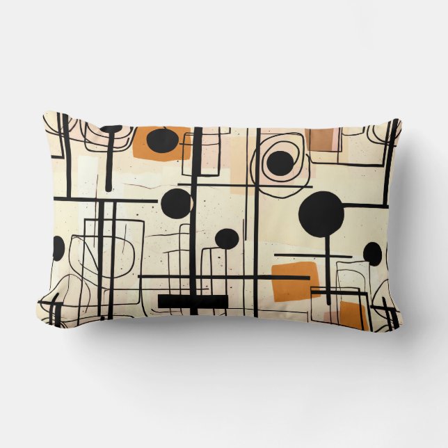Coussin Rectangle Design abstrait moderne, lignes dynamiques Lancer  (Recto)