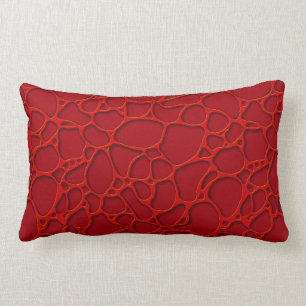 Coussin Rectangle Design abstrait rouge sur arrière - plan bordeaux.