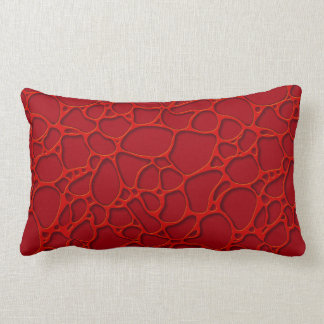 Coussin Rectangle Design abstrait rouge sur arrière - plan bordeaux.