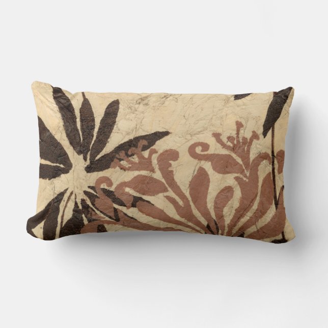 Coussin Rectangle Design de crayon floral avec Feuilles tawny (Recto)