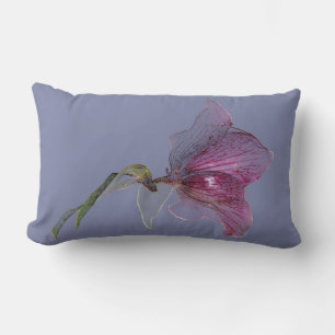 Coussin Rectangle Design de fleurs élégante pastel violet