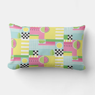 Coussin Rectangle Design de fruits d'été, mosaïque colorée