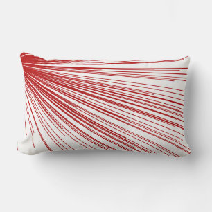 Coussin Rectangle Design de ligne Abstrait élégant et rouge et blanc