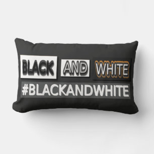 Coussin Rectangle Design d'expression mignon "#BLACKANDWHITE". Comma