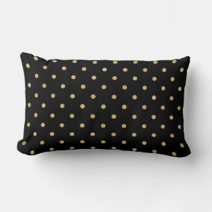 Coussin Rectangle Design élégant Polka Beige Point Black Motif