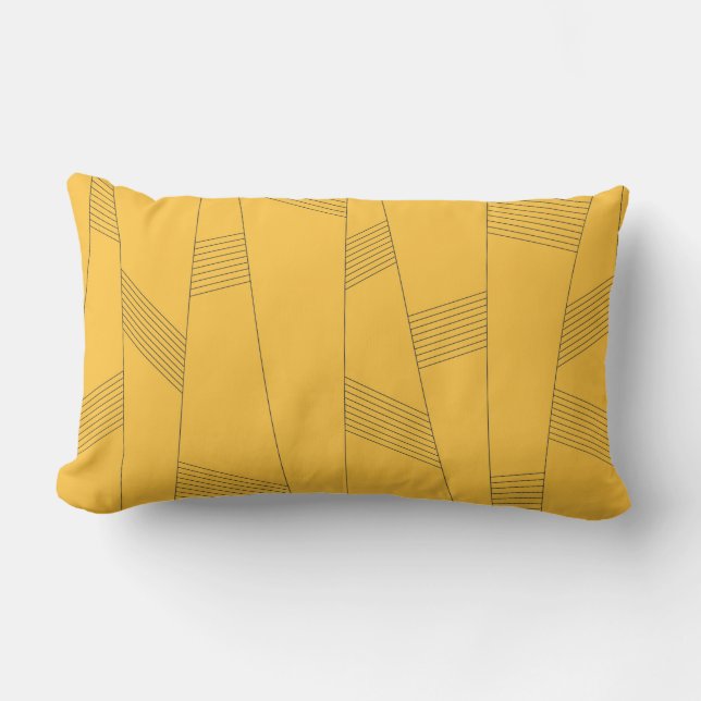 Coussin Rectangle Design graphique abstrait simple, jaune et moderne (Recto)