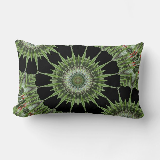 Coussin Rectangle Design Kaleidoscope noir (Recto)