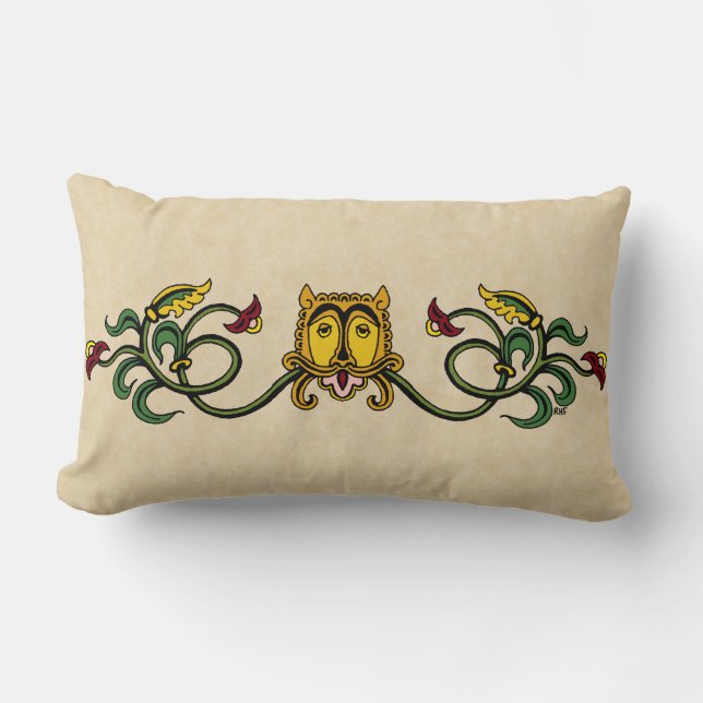Coussin Rectangle Design Lion médiéval (Recto)