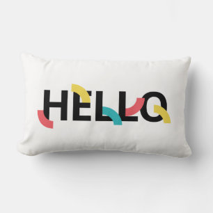 Coussin Rectangle Design moderne, amusant, ludique, coloré de Hello
