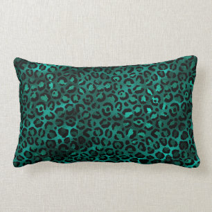 Coussin Rectangle Design turquoise et Gold Leopard Series 5