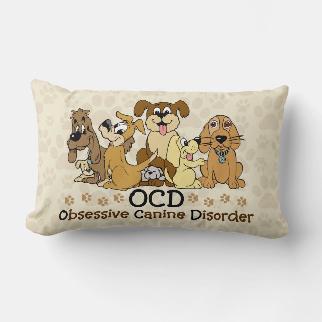 Coussin Rectangle Désordre canin obsédant d'OCD (Recto)