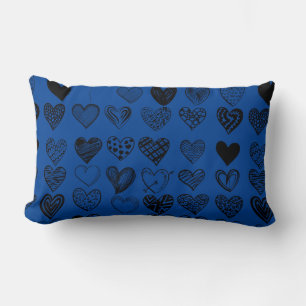 Coussin Rectangle Dessin adorable de Black Heart Scribble