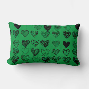 Coussin Rectangle Dessin adorable de Black Heart Scribble