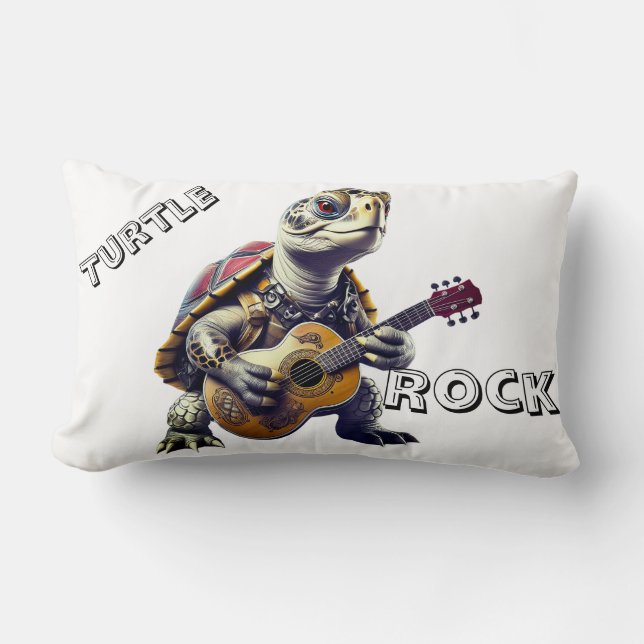 Coussin Rectangle Dessin Animé Caricatural Tortue Animalière (Recto)