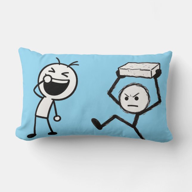 Coussin Rectangle Dessin animé drôle d'argument de bonhomme allumett (Recto)