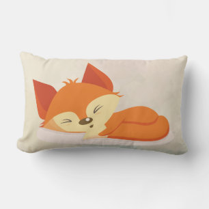 Coussin Rectangle Dessin de caricature orange mignon d'un Dormir de