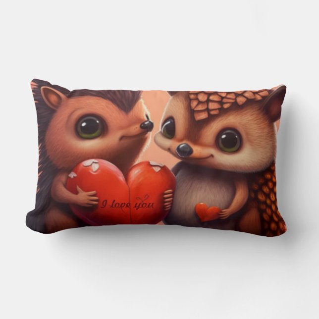 Coussin Rectangle Dessin de Saint Valentin sur mesure (Recto)