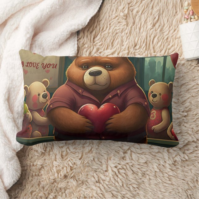 Coussin Rectangle Dessin de Saint Valentin sur mesure (Couverture)