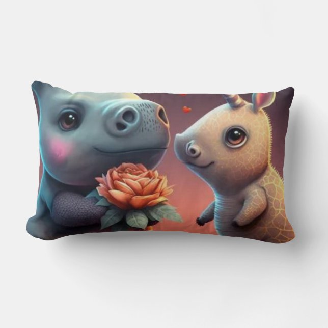 Coussin Rectangle Dessin de Saint Valentin sur mesure (Recto)
