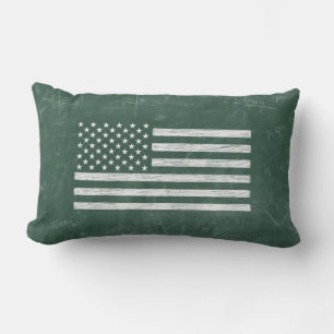 Coussin Rectangle Dessin de tableau noir du drapeau américain (dessi