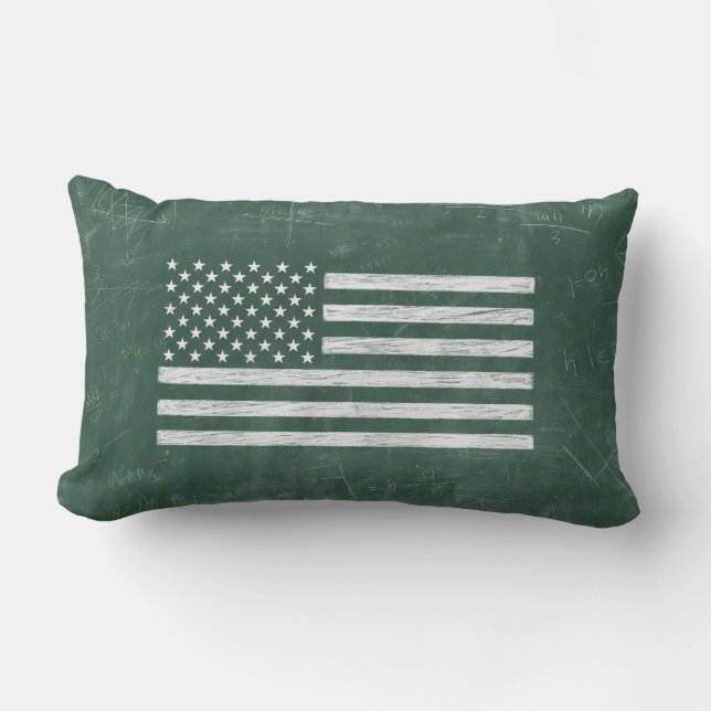 Coussin Rectangle Dessin de tableau noir du drapeau américain (dessi (Recto)