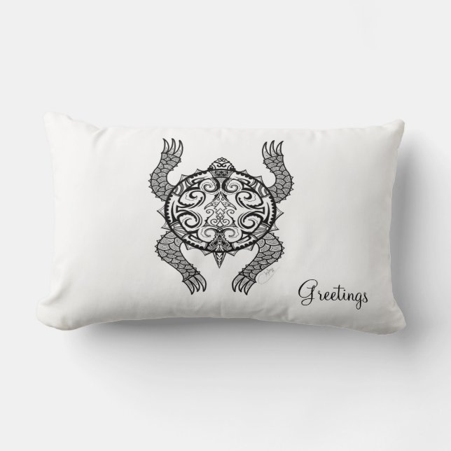 Coussin Rectangle Dessin de tortue (Recto)