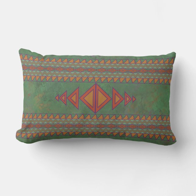 Coussin Rectangle Dessin géométrique vert sagebrush du sud-ouest, lo (Recto)