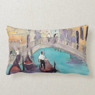 Coussin Rectangle Destinations Aquarelle Venise Gondola Ride