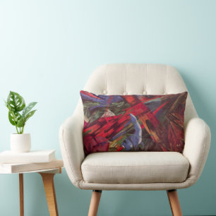 Coussin Rectangle Destins des animaux de Franz Marc, Art cubiste vin