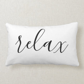 Coussin Rectangle Détendez-vous noir blanc design minimal