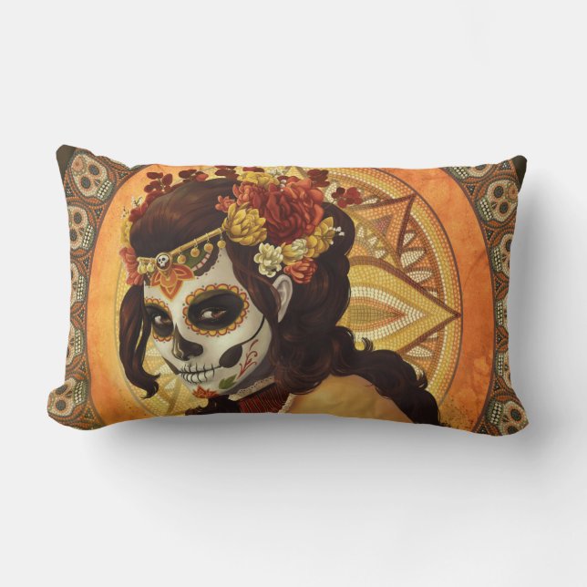 Coussin Rectangle Dia De Los Muertos Throw Pillow (Recto)