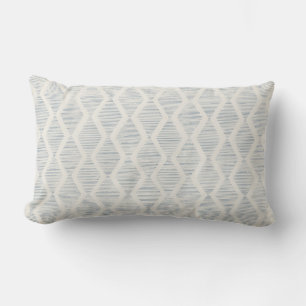 Coussin Rectangle Diamant Géométrique Bohème Côtier Bleu Poussiéreux