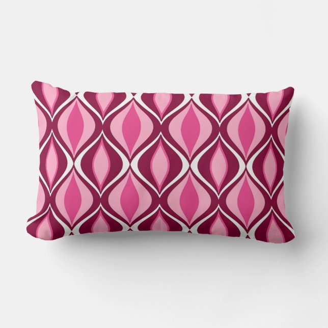 Coussin Rectangle Diamants modernes du milieu du siècle, Bourgogne e (Recto)