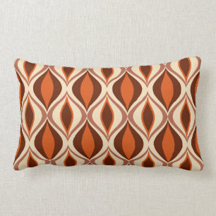 Coussin Rectangle Diamants modernes du milieu du siècle, Brown, beig