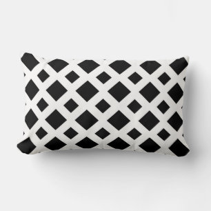 Coussin Rectangle Diamants noirs en blanc