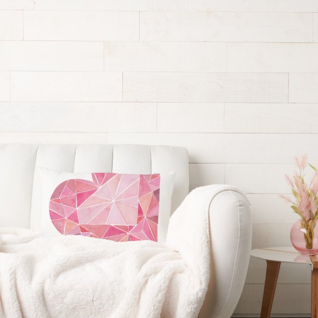 Coussin Rectangle Diamond rose Coeur Gem VOUS AIMER Valentine (Canapé)