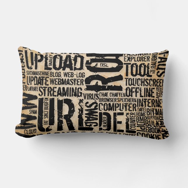 Coussin Rectangle Dictionnaire informatique - vintage (Recto)